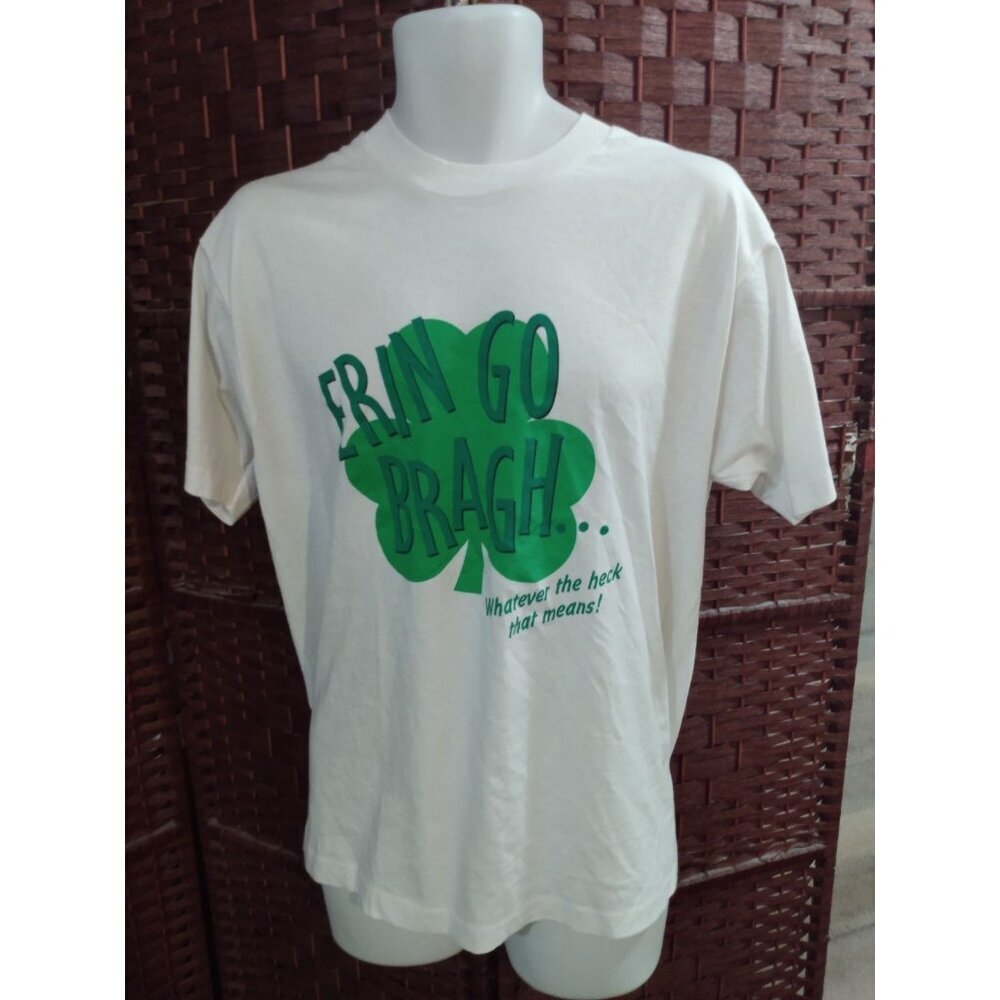 Vintage 90s Irish Pride T Shirt Erin Go Bragh Single Stitch Ireland Adult XL